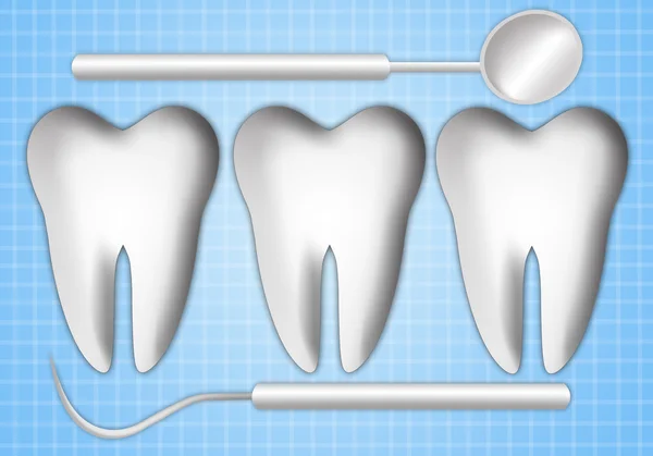 Tooths z narzędzia dentysta — Zdjęcie stockowe