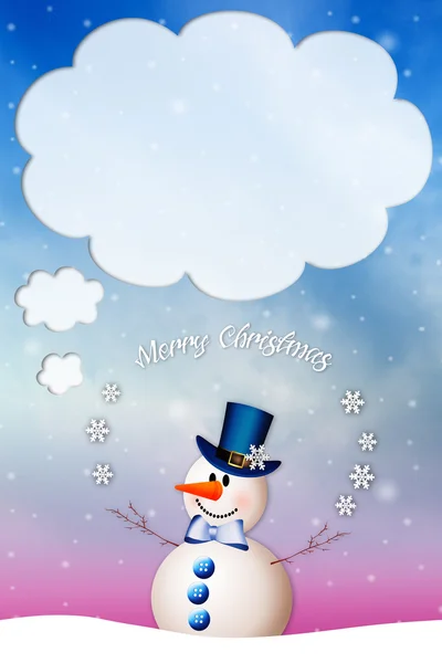Sneeuwpop wenst u prettige kerstdagen — Stockfoto