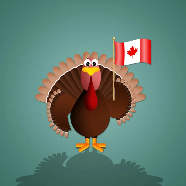 Turkey with Canada's flag for Thanksgiving — Stock Photo, Image