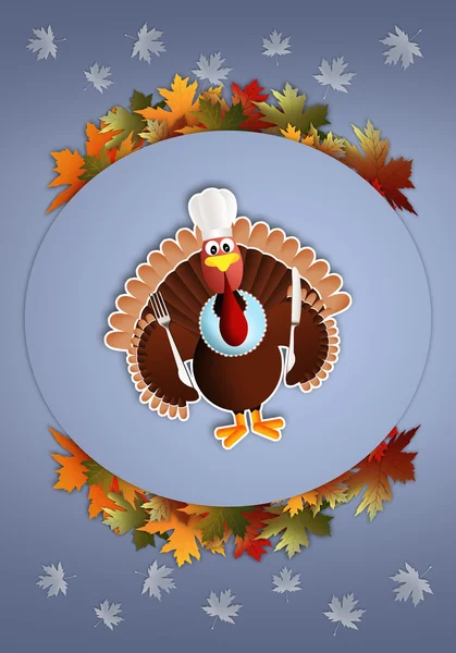 Turkije chef-kok voor thanksgiving — Stockfoto