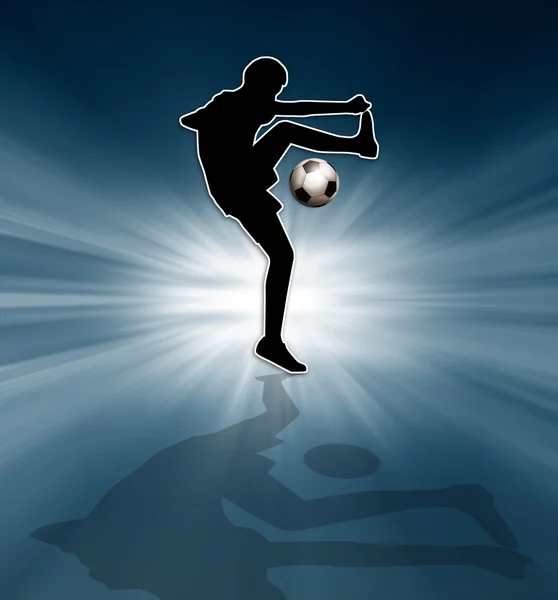 Soccer player silhouette — Stock Photo, Image