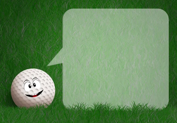 Drôle de balle de golf dans le vert — Photo