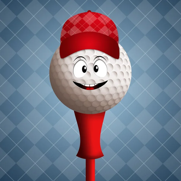 Bola de golfe engraçado — Fotografia de Stock