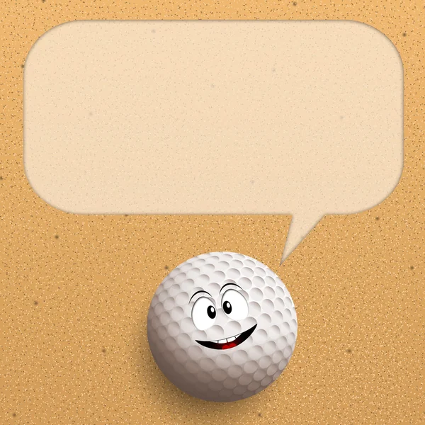 Boule de golf drôle sur sable — Photo