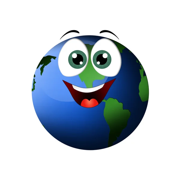 Funny earth on white background — Stock Photo, Image