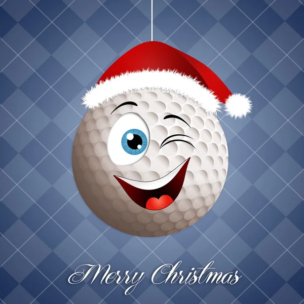 Lustiger Golfball zu Weihnachten — Stockfoto