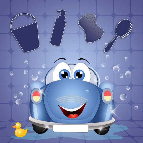 Lavagem de carro engraçado — Fotografia de Stock