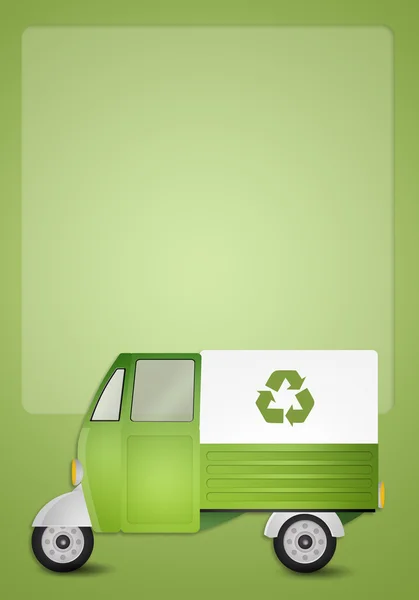 Zelený Van pro recyklaci — Stock fotografie