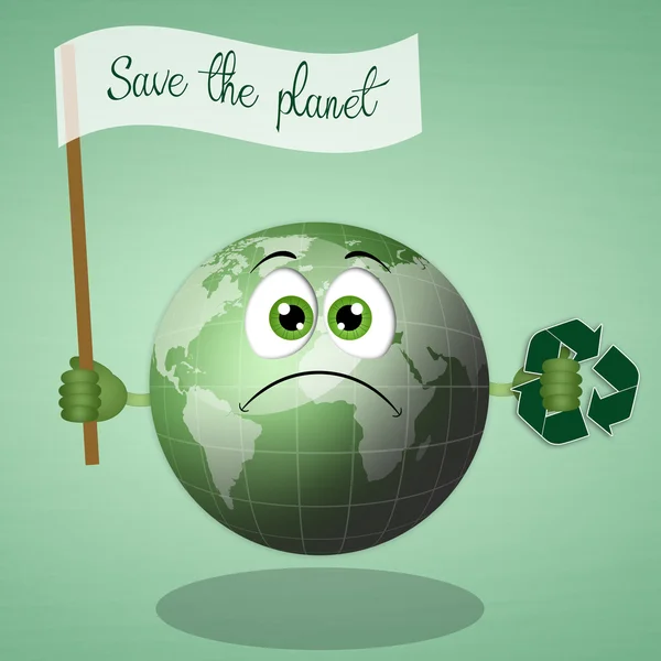 Sad earth for the salvation of the planet — Stock Photo, Image