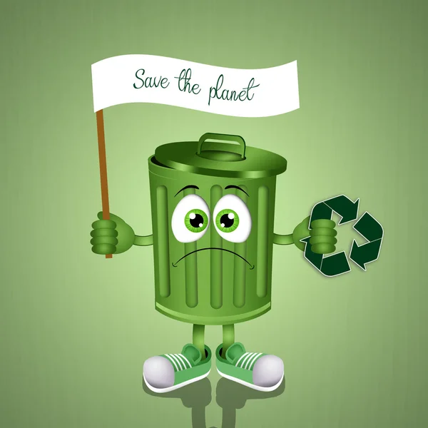 Grappige vuilnisbak voor recycle — Stockfoto