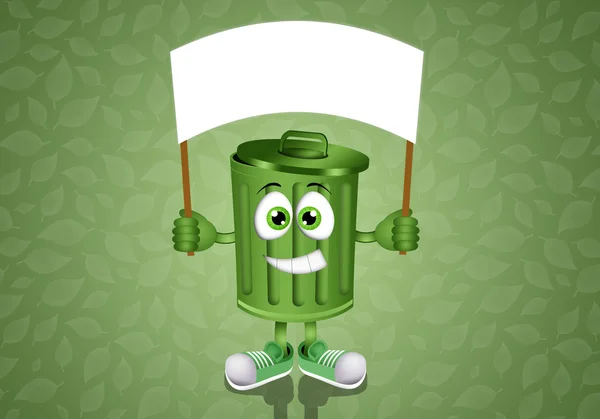 Lixeira verde para reciclar — Fotografia de Stock