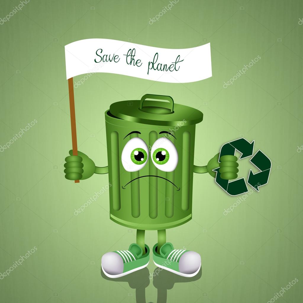 Funny garbage bin for recycle — Stock Photo © sognolucido 56124137