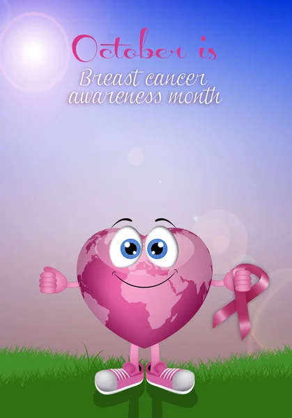 Pink globe for breast cancer — Stock Photo, Image