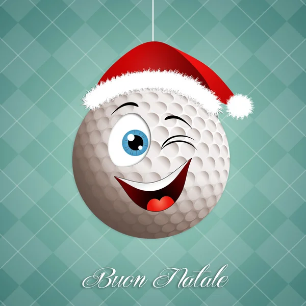 Funny golf ball for Christmas — Stock Photo, Image