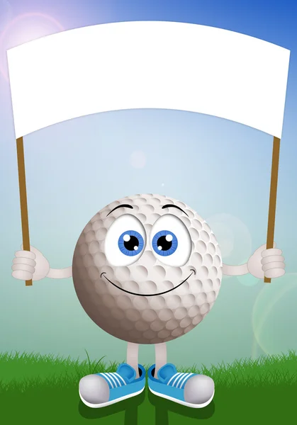 Mooi golfbal met teken — Stockfoto
