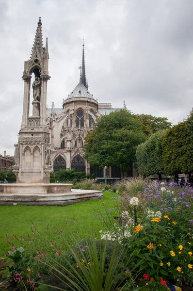 A párizsi Notre Dame-katedrális látképe — Stock Fotó