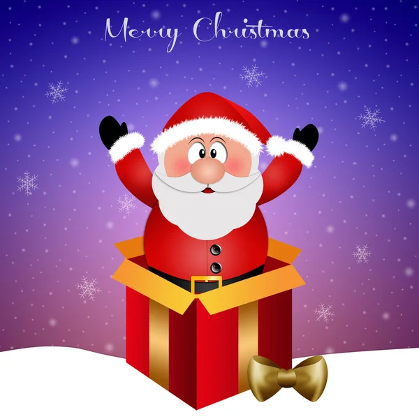 Santa Claus in gift box for Christmas — Stock Photo, Image