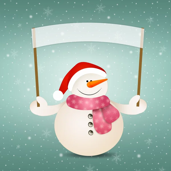 Morsom snømann til jul – stockfoto