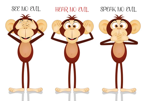 ลิงฉลาดสามตัว — ภาพถ่ายสต็อก