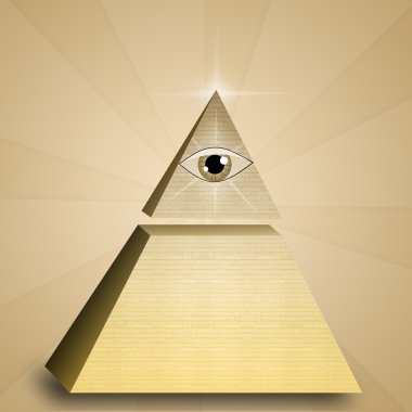 Eye of providence in pyramid clipart