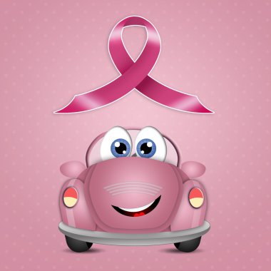 Pembe araba pembe farkındalık şerit ile