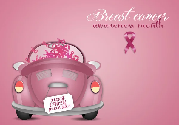 Pink car for breast cancer prevention — Stock Photo, Image