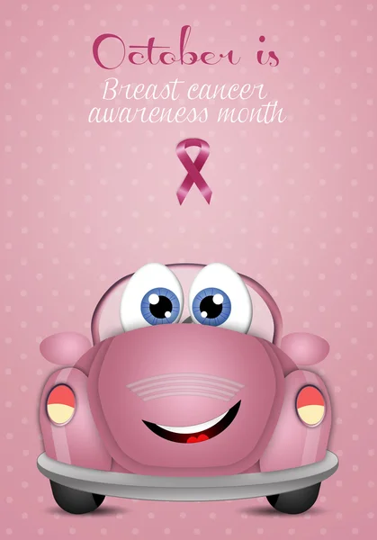 Pink car for breast cancer prevention — Stock Photo, Image