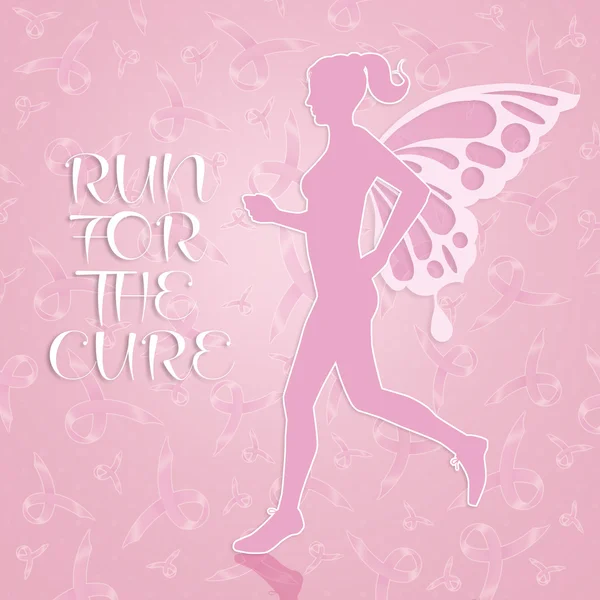 乳がんの意識の翼を持つ女性 — ストック写真