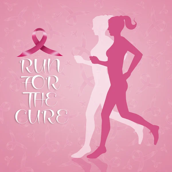 Τρέξιμο γυναίκες για συνειδητοποίησης καρκίνου του μαστού — Φωτογραφία Αρχείου