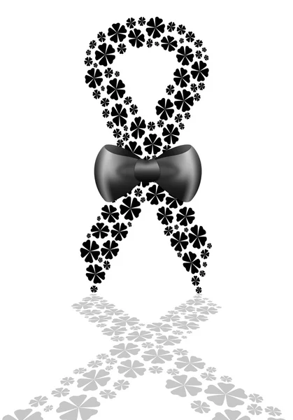 Nastro nero con fiori — Foto Stock