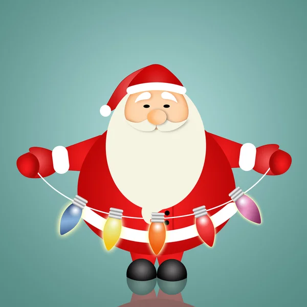 Santa Claus with lights — Stock Photo, Image