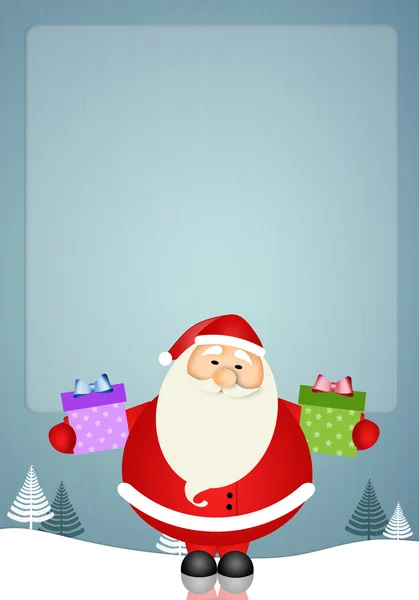Weihnachtsmann mit Geschenken zu Weihnachten — Stockfoto