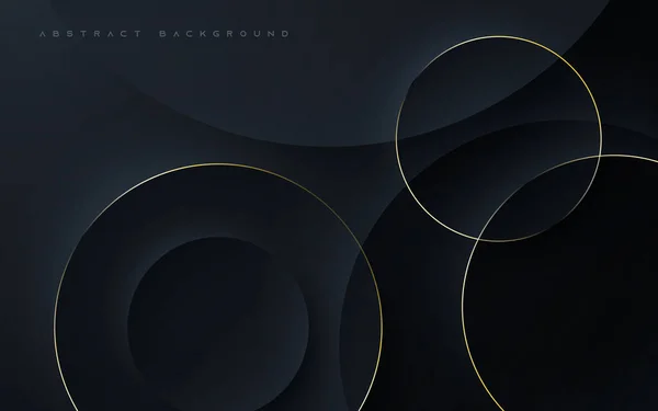 Schwarzer Abstrakter Hintergrund Elegante Kreisform — Stockvektor