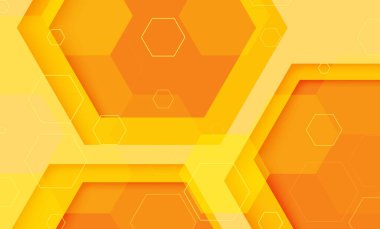 Altıgen Desen Tasarımı ile Soyut Turuncu Geometrik Arkaplan