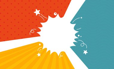 Yıldız vektör illüstrasyonlu kırmızı soyut mizah arkaplanı