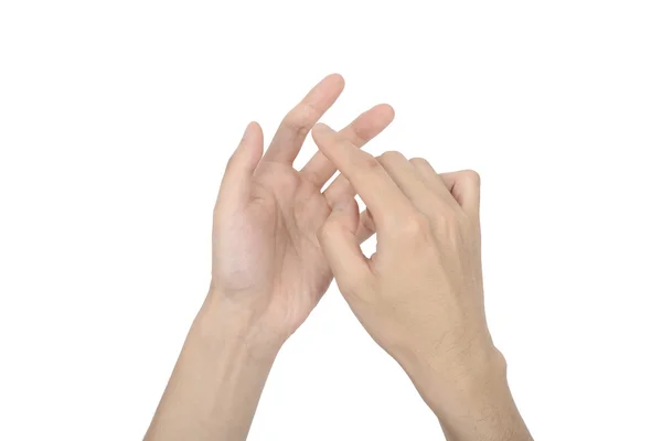 Forma de las manos sostienen un dispositivo inteligente — Foto de Stock