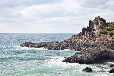 bazaltik sütunlu ortak coast için yapılan Jungmun Jeju Adası