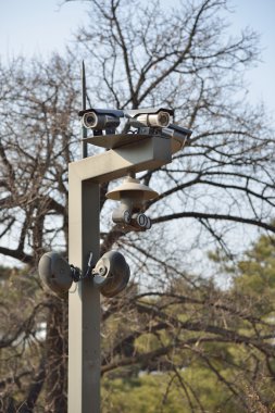 Üç kızılötesi Cctv güvenlik kameraları closeup