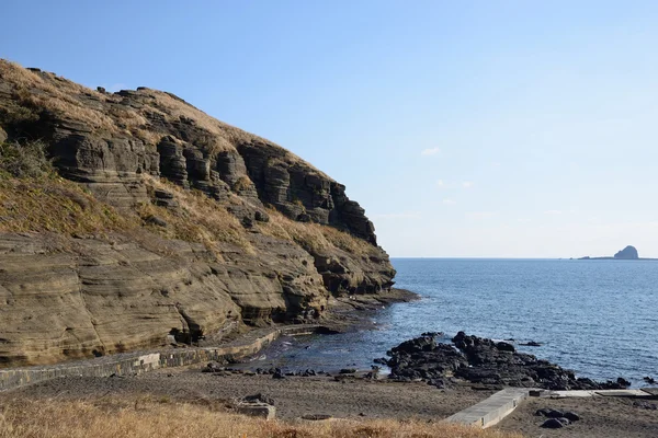 Jeju Adası (Yongmeori) Drangon kafa deniz kıyısı. — Stok fotoğraf