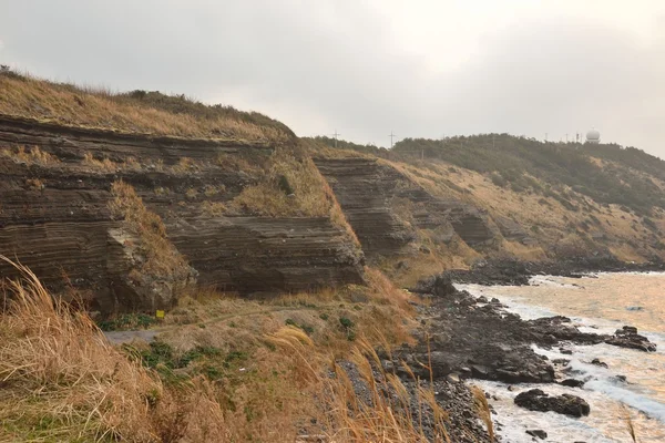 Depositional Structures in Suwolbong volcaniclastic deposits in — Stock Photo, Image