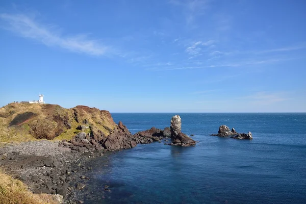 Landkopf namens seobjicoji, berühmter Ort auf der Insel Jeju. — Stockfoto