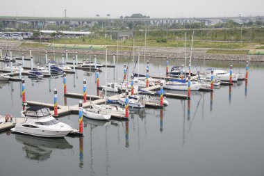 Gimpo, Kore - 5 Temmuz 2014: Ara Marina Yat dok Gyeongin 