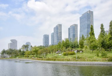Songdo, Kore - 29 Temmuz 2014: Songdo Central Park
