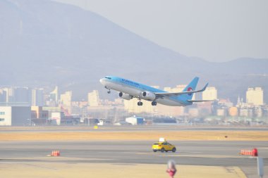 Gimpo, Kore - 19 Ocak 2014: uçak G de Korece havayolu şirketi
