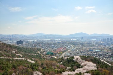 Seoul, Kore - 04 Nisan 2014: Görünümü Seocho n ve Itaewon