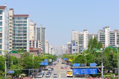 Ilsan, Kore - 02 Mayıs 2014: Street Ilsan şehir içinde Korea