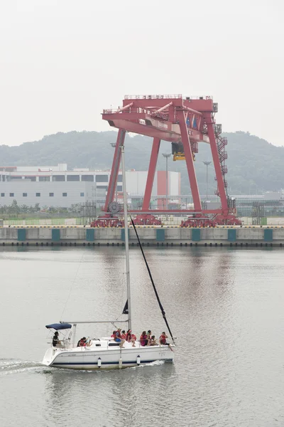 Letiště Gimpo, Korea - 5 července 2014: Tour jachta na Gyeongin Ara Wate — Stock fotografie