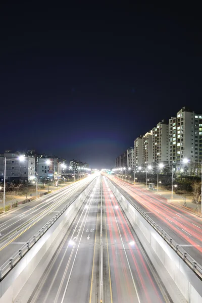 GIMPO, KOREA - APRIL 05, 2014: Night view of the stretch of the — Stock Photo, Image