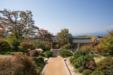 Yeongju, Kore - 15 Ekim 2014: Giriş Buseoksa Tapınağı