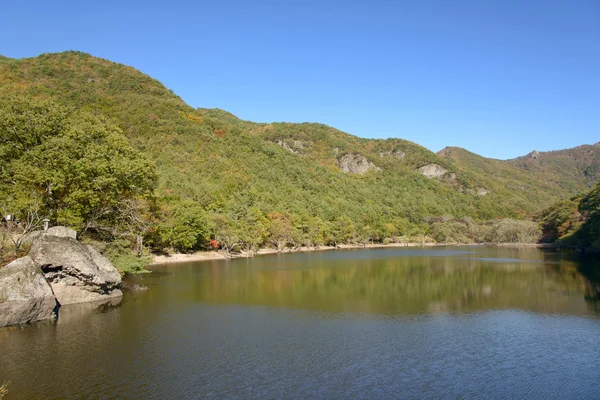 Reservatório de Jusanji no Parque Nacional Juwangsan — Fotografia de Stock